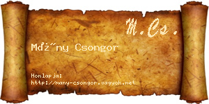Mány Csongor névjegykártya